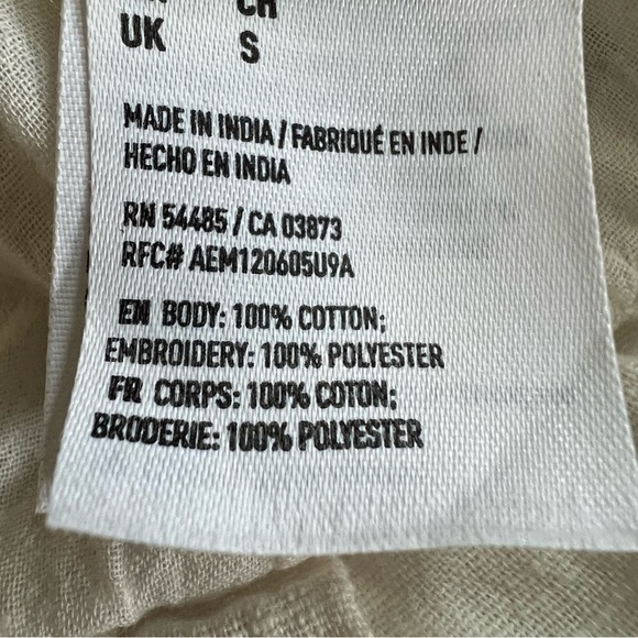 American Eagle Embroidered Crop Top Off Shoulder Festival Boho Small White - Picture 7 of 10